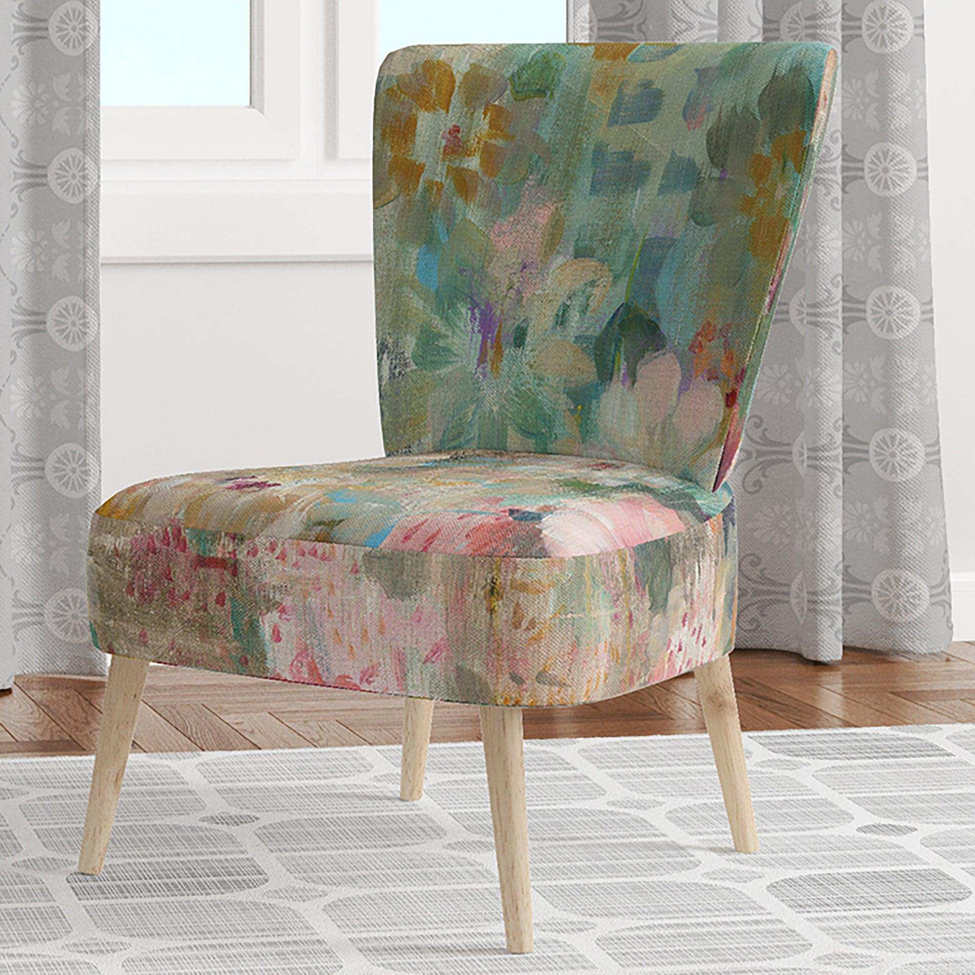 Flower Shower III Farmhouse Accent Chair