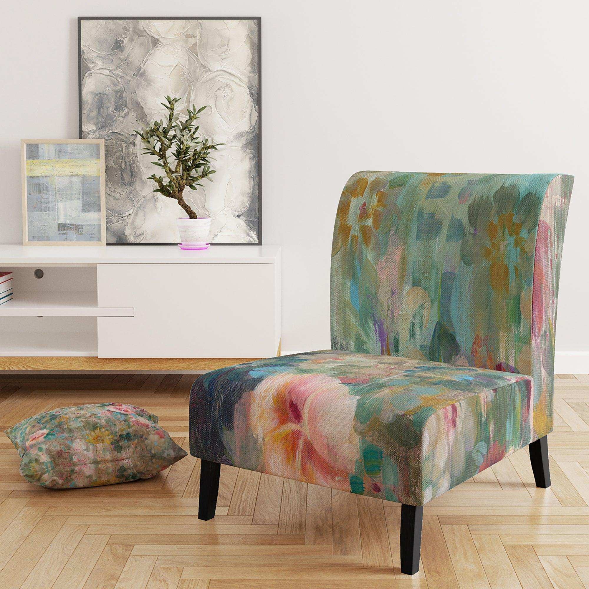 Flower Shower III Farmhouse Accent Chair