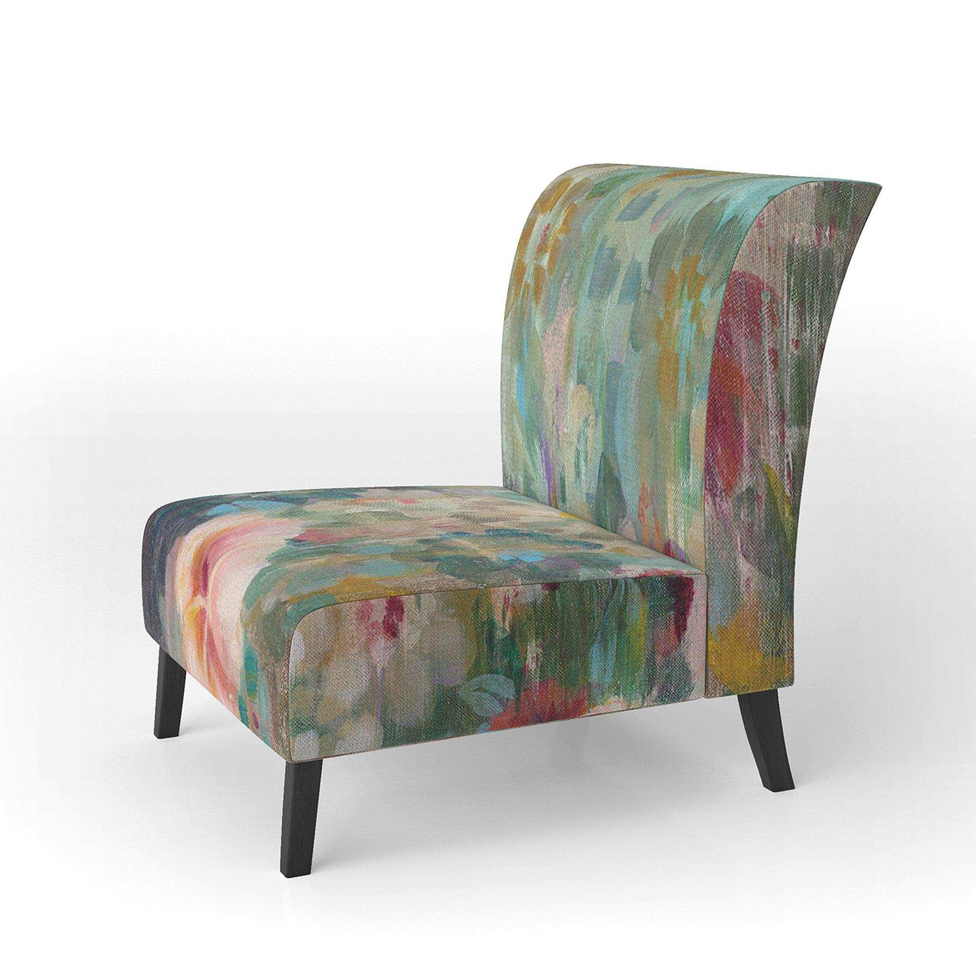 Flower Shower III Farmhouse Accent Chair
