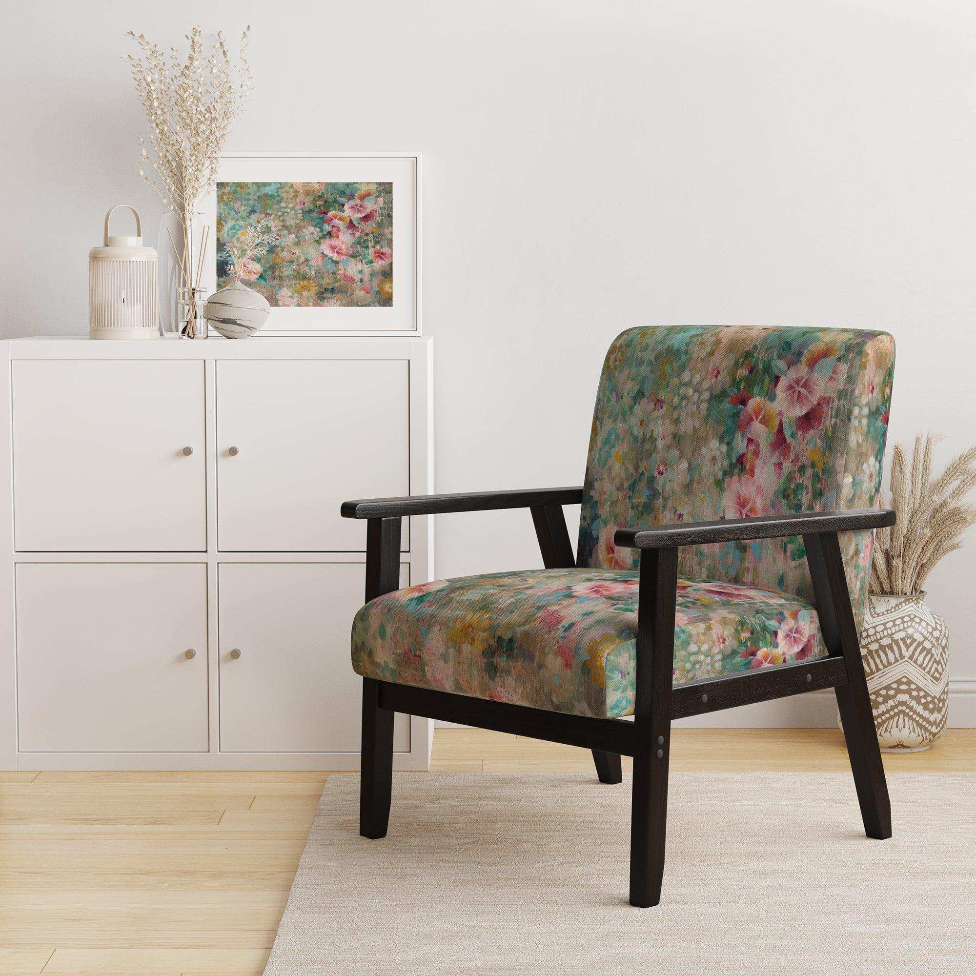Flower Shower III Farmhouse Accent Chair