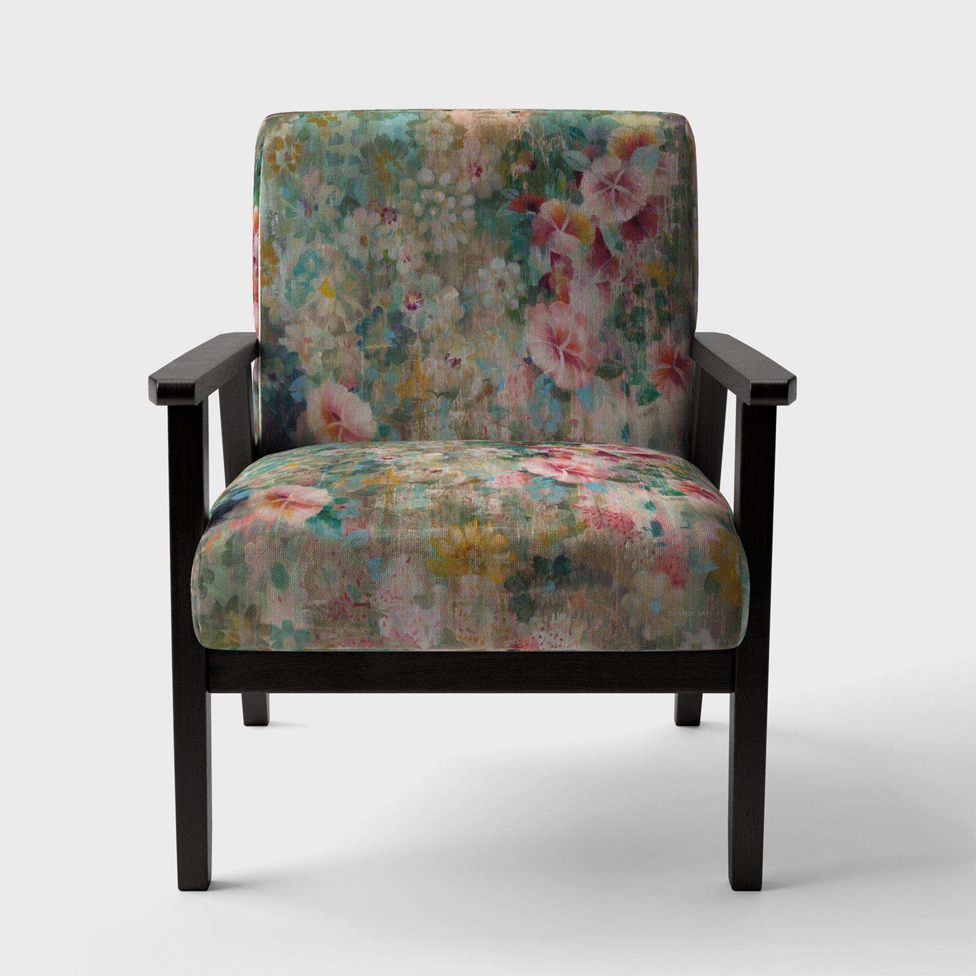 Flower Shower III Farmhouse Accent Chair