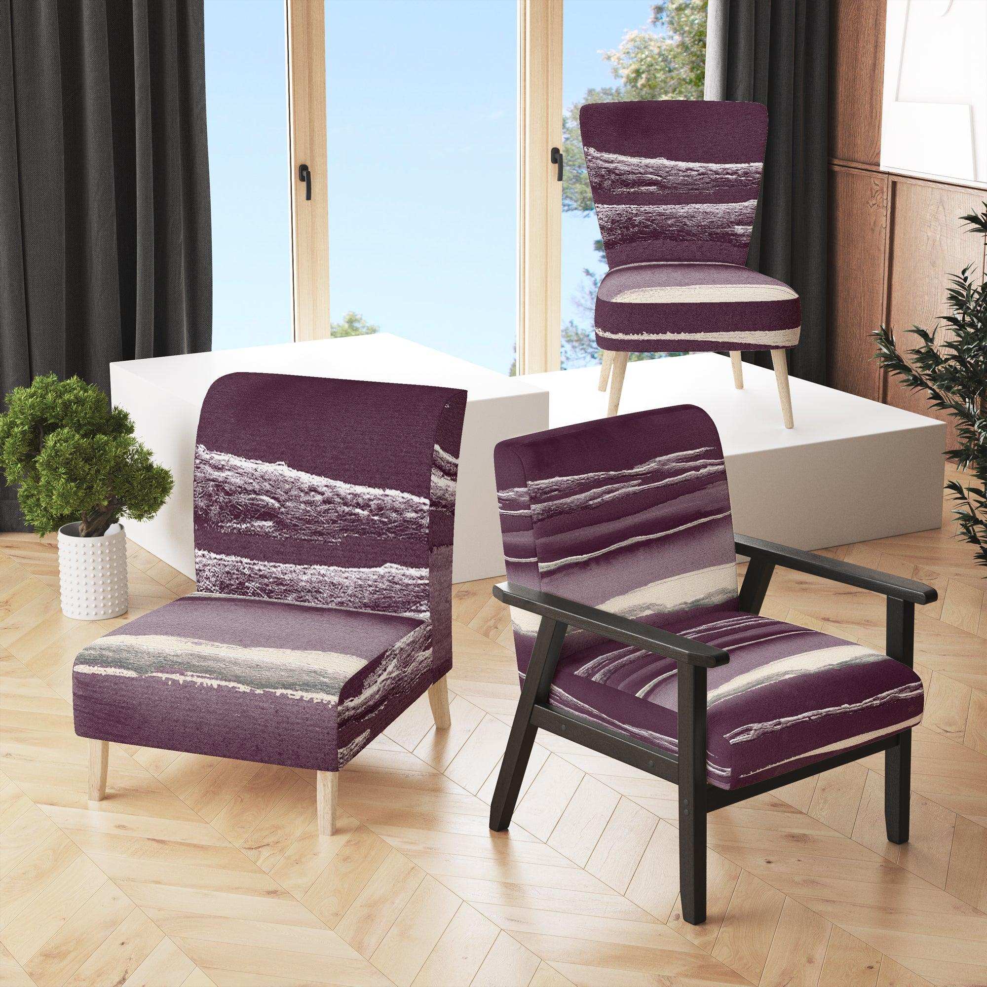 Shabby Watercolor on Purple IV Shabby Chic Accent Chair