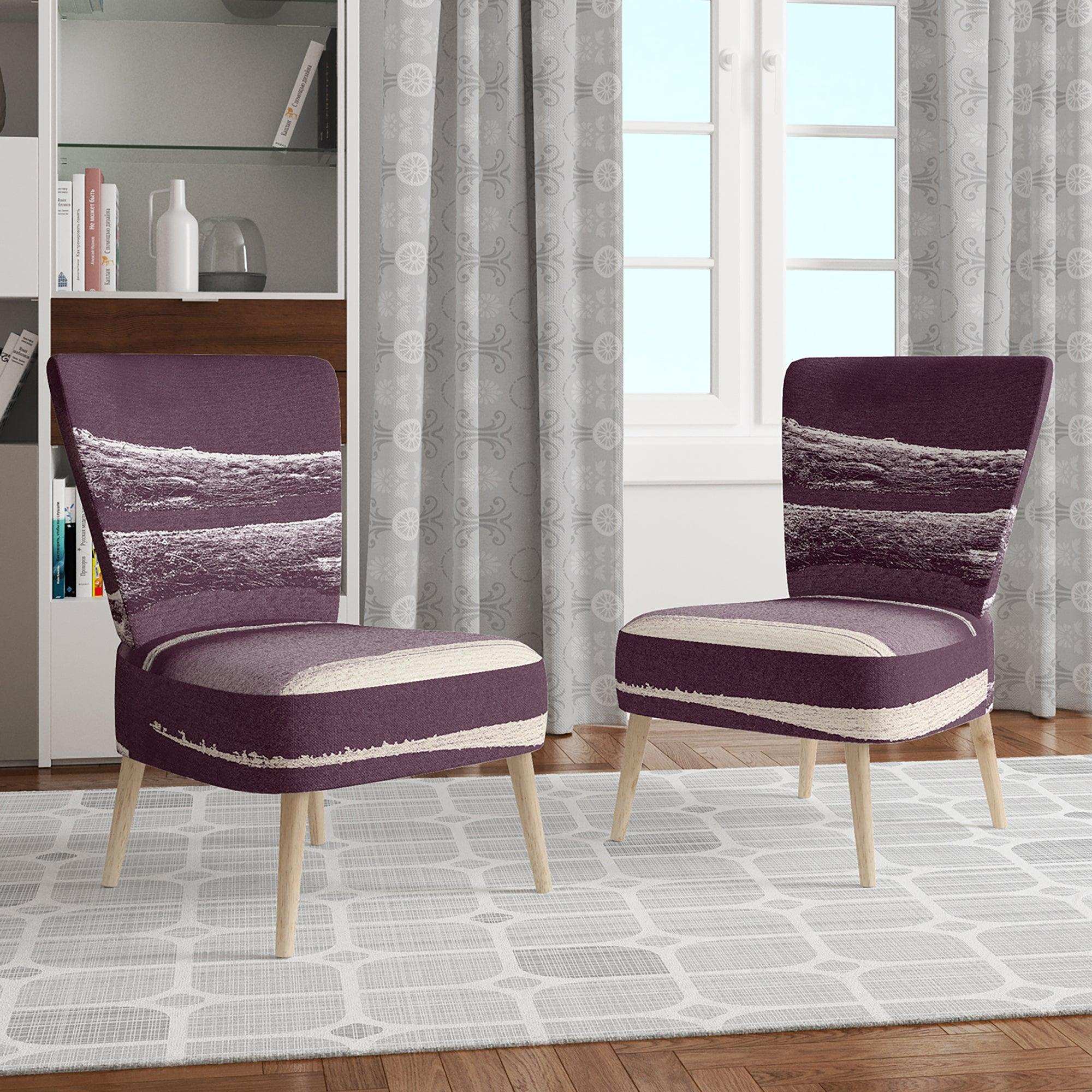 Shabby Watercolor on Purple IV Shabby Chic Accent Chair