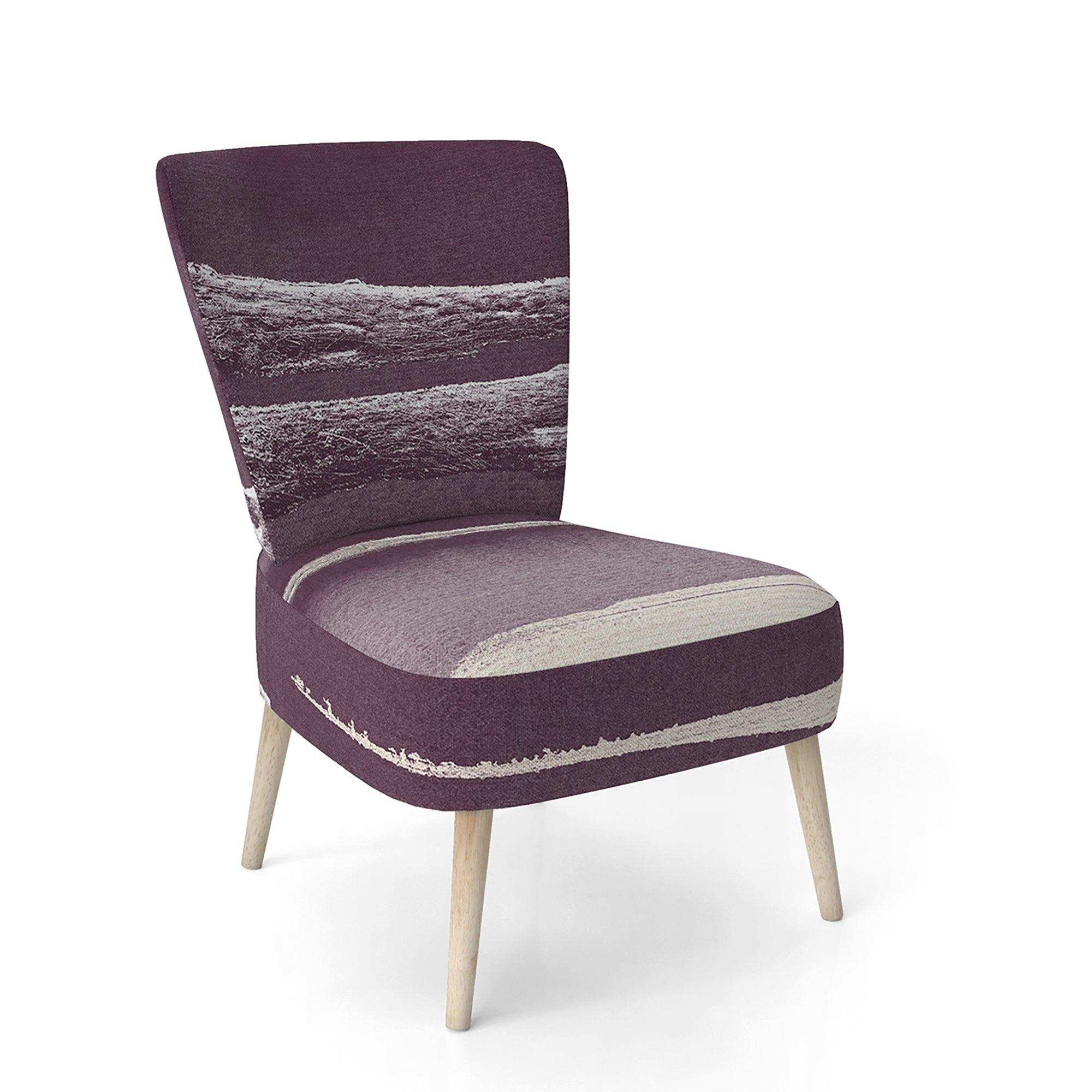 Shabby Watercolor on Purple IV Shabby Chic Accent Chair