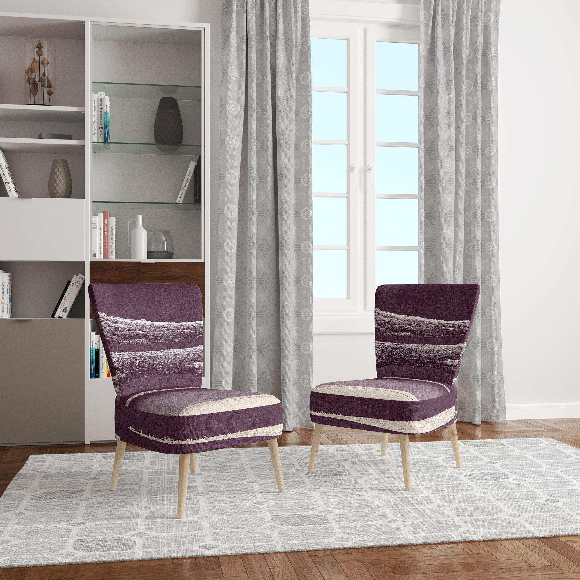 Shabby Watercolor on Purple IV Shabby Chic Accent Chair