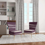 Shabby Watercolor on Purple IV Shabby Chic Accent Chair