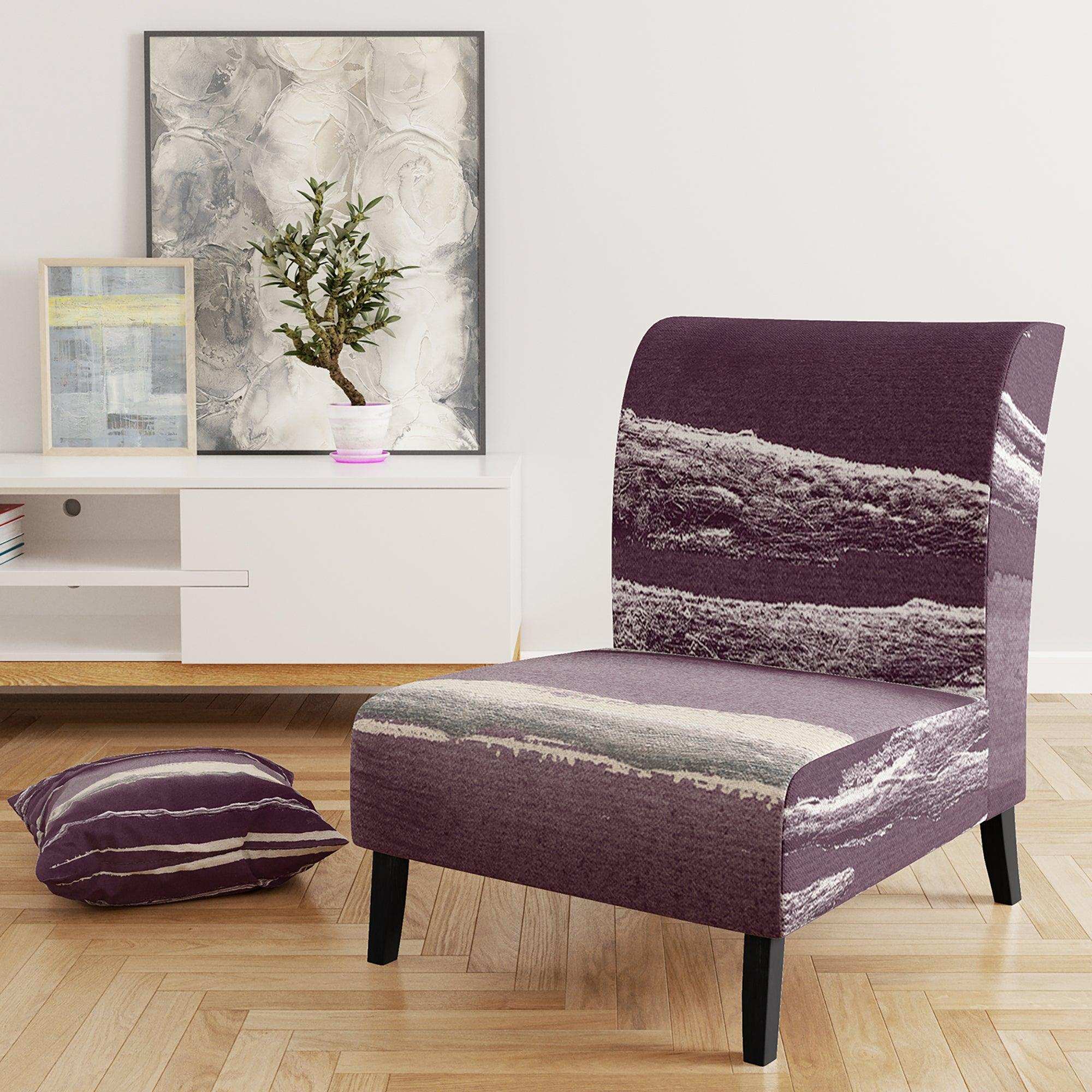 Shabby Watercolor on Purple IV Shabby Chic Accent Chair