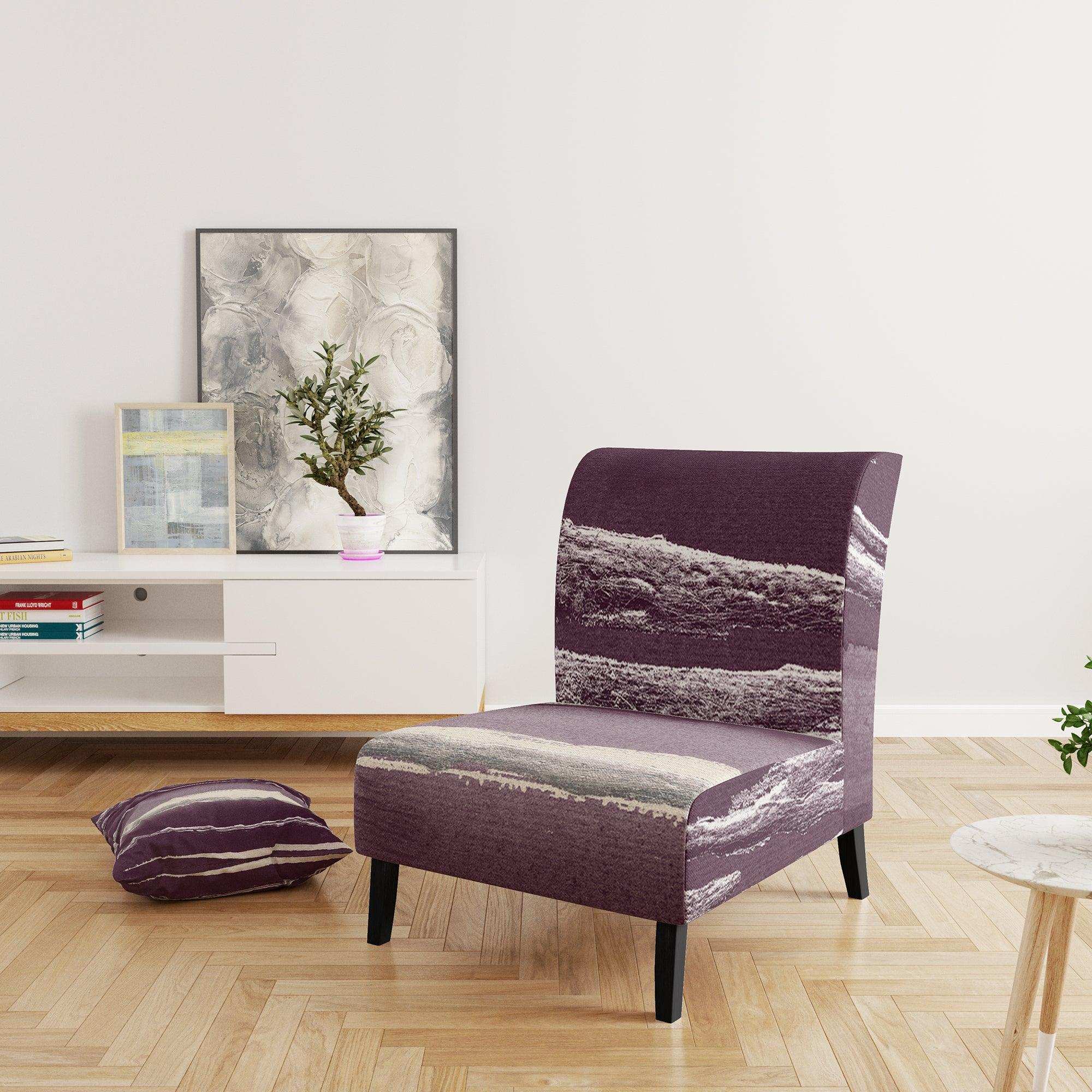 Shabby Watercolor on Purple IV Shabby Chic Accent Chair