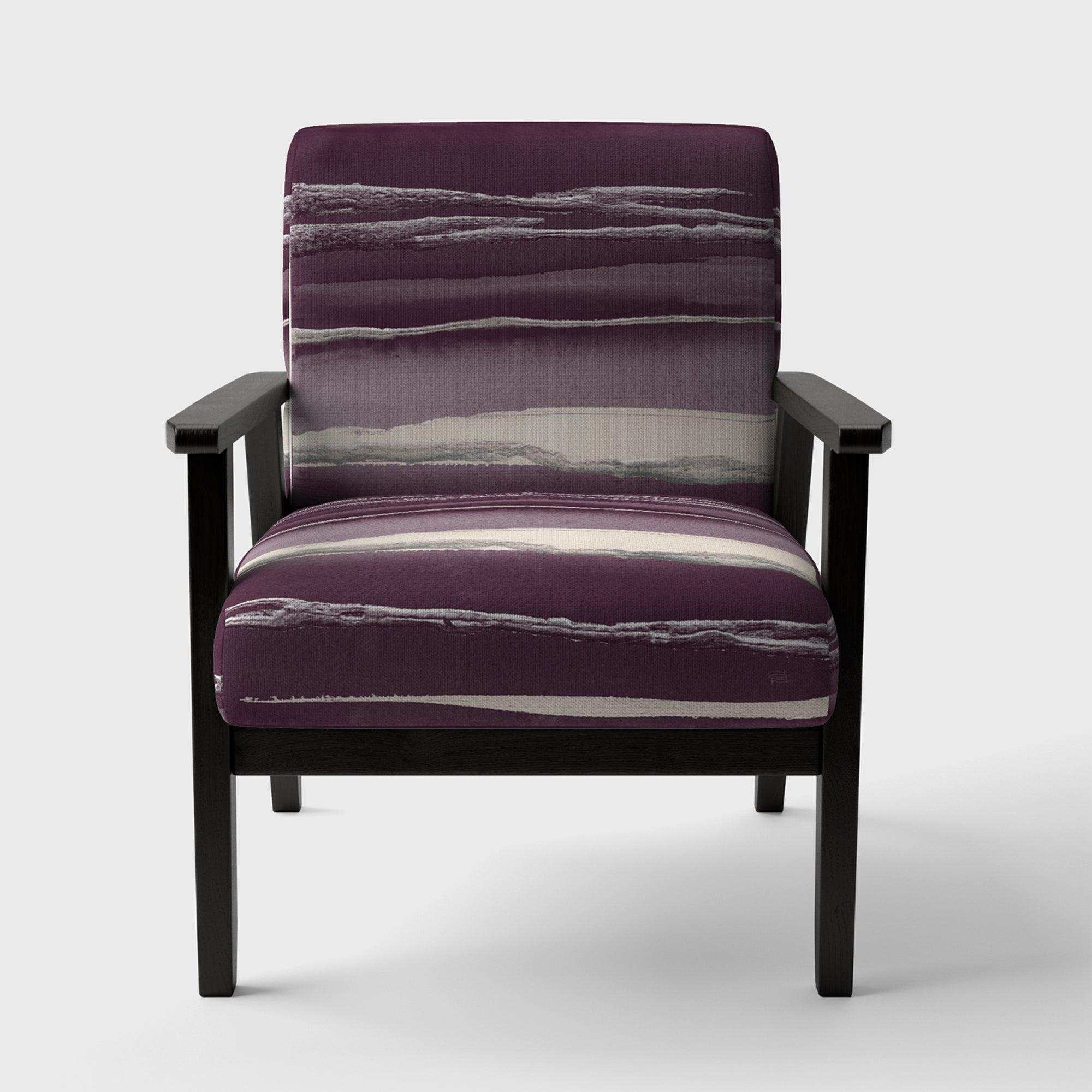 Shabby Watercolor on Purple IV Shabby Chic Accent Chair