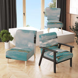 Glam Teal Watercolor I Modern Accent Chair