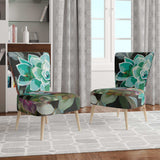 Floral Succulents Traditional Accent Chair