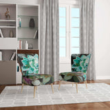Floral Succulents Traditional Accent Chair