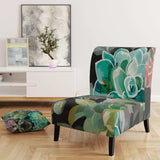 Floral Succulents Traditional Accent Chair