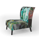 Floral Succulents Traditional Accent Chair