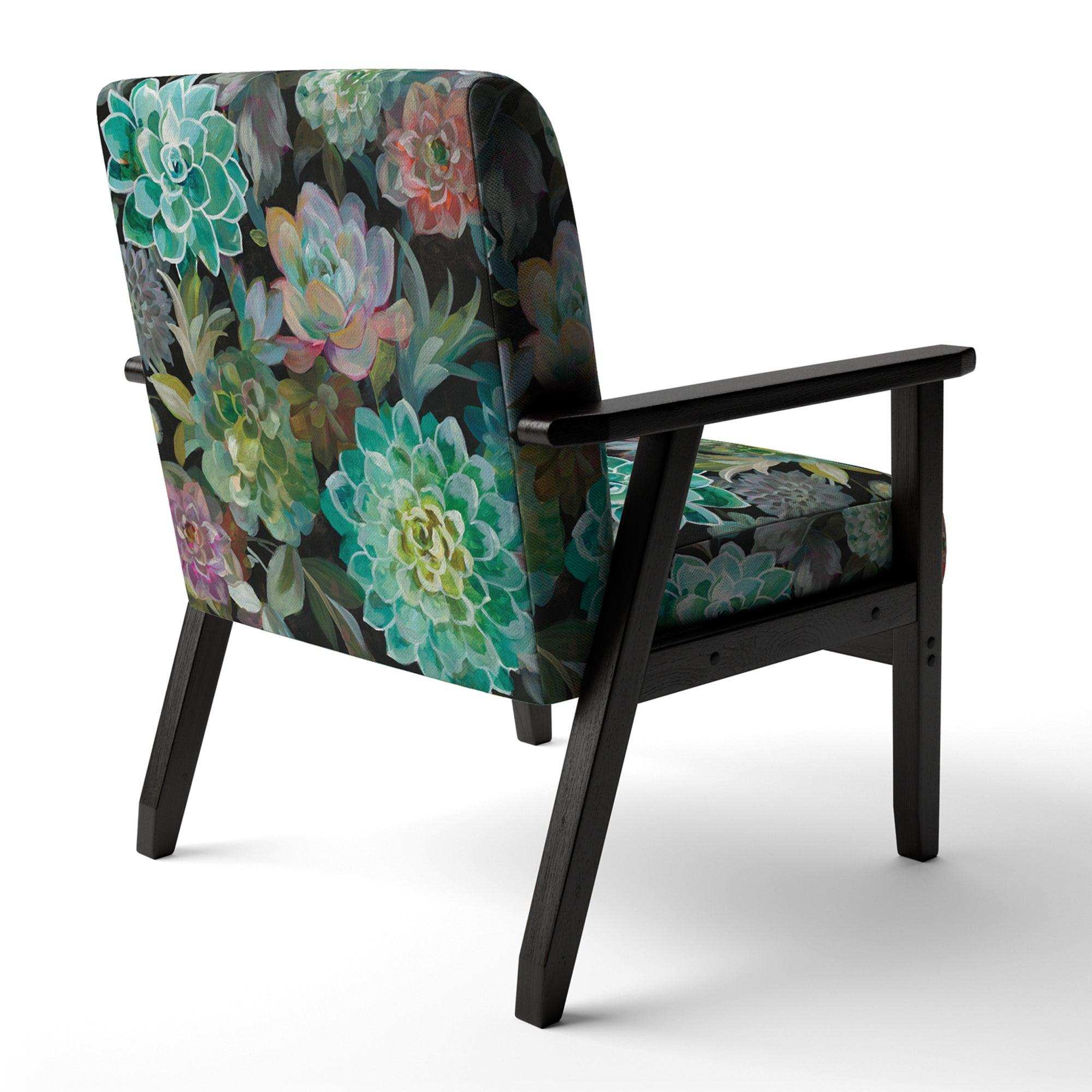 Floral Succulents Traditional Accent Chair