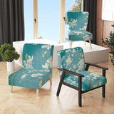 Blue Cherry Blossoms II Cabin & Lodge Accent Chair