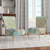Mineral Landscape in Blue, Cream and Brown Nautical & Coastal Accent Chair