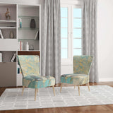 Mineral Landscape in Blue, Cream and Brown Nautical & Coastal Accent Chair