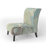 Mineral Landscape in Blue, Cream and Brown Nautical & Coastal Accent Chair