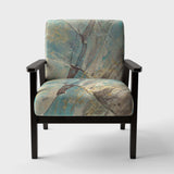 Mineral Landscape in Blue, Cream and Brown Nautical & Coastal Accent Chair