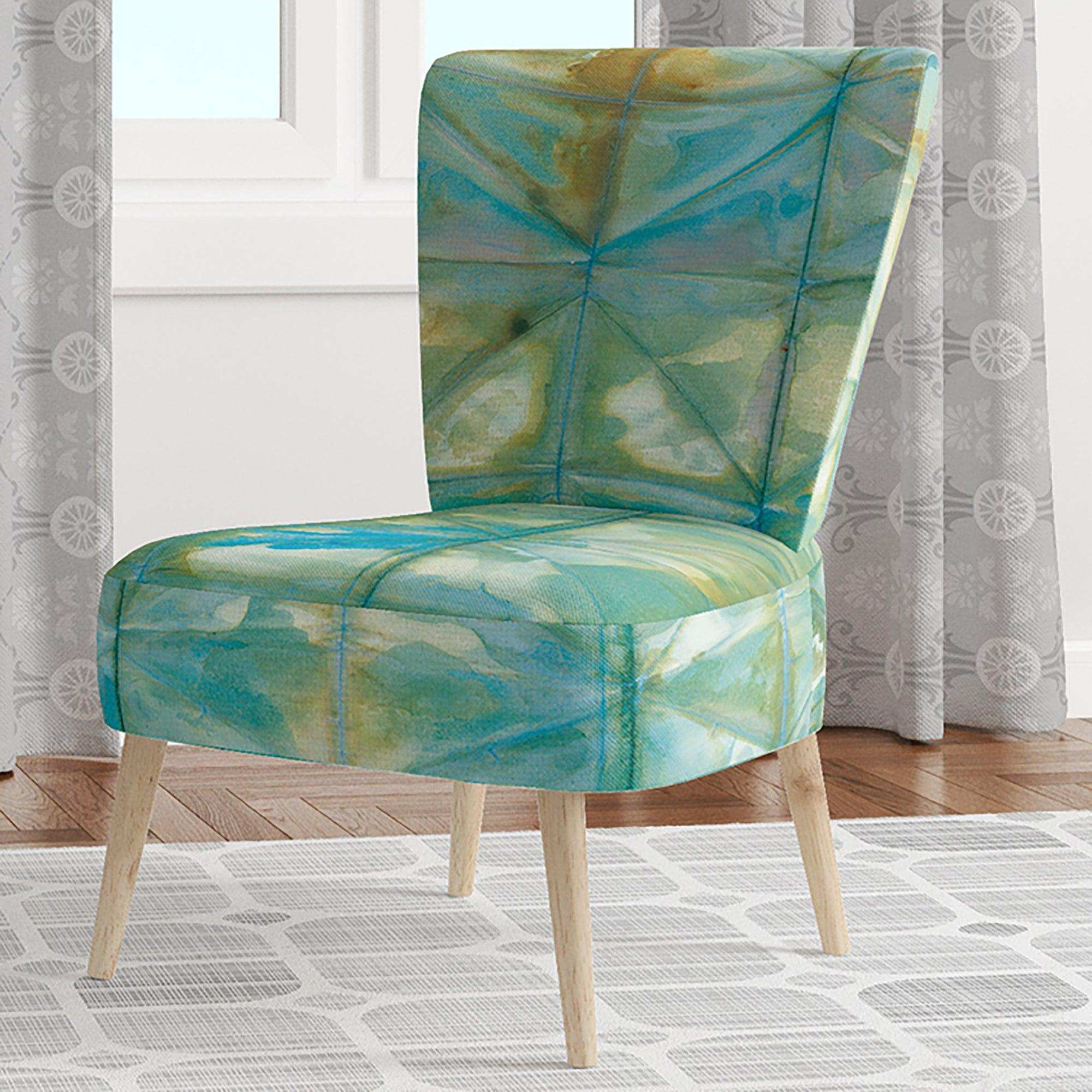 Blue diamonds minimal geometric I Transitional Accent Chair