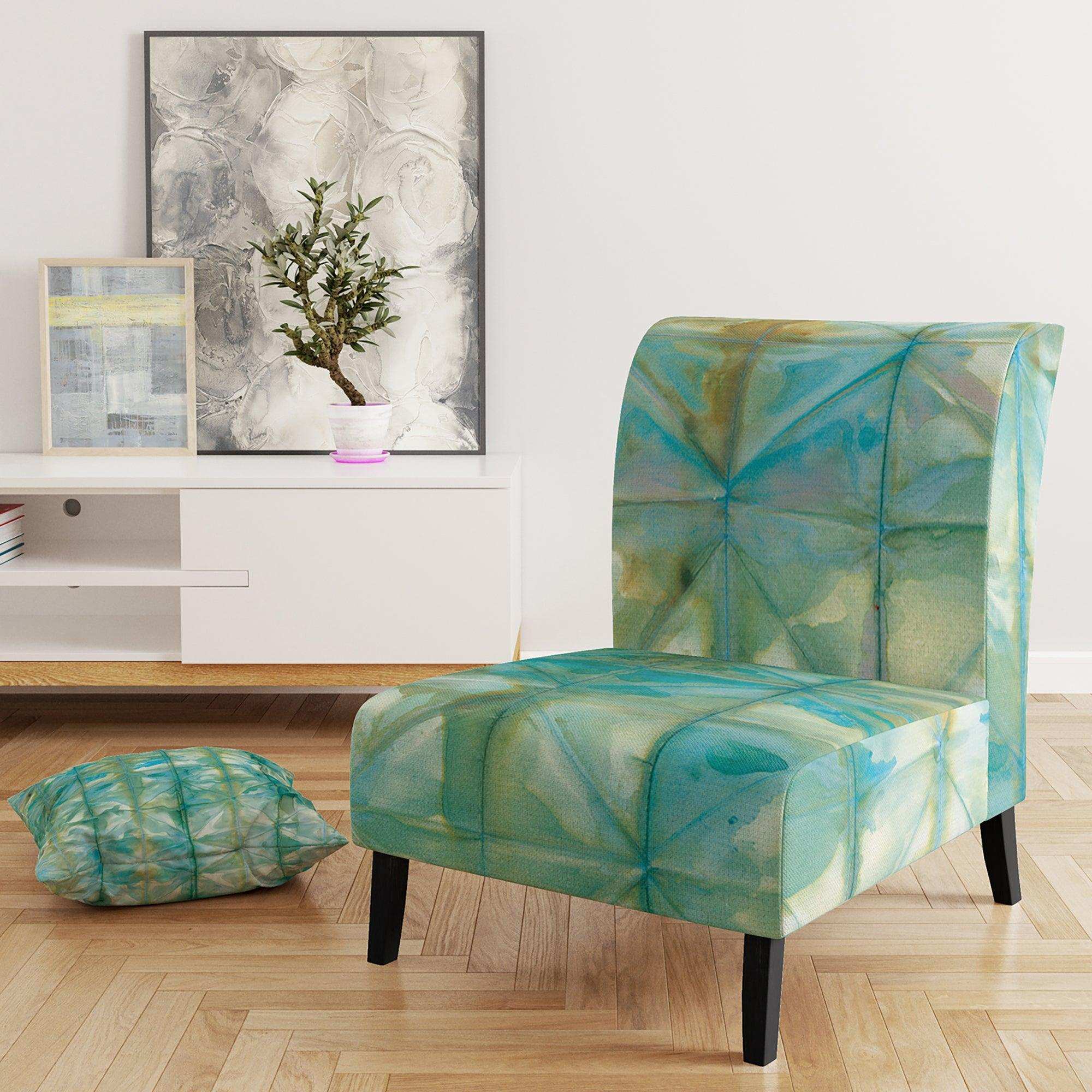 Blue diamonds minimal geometric I Transitional Accent Chair