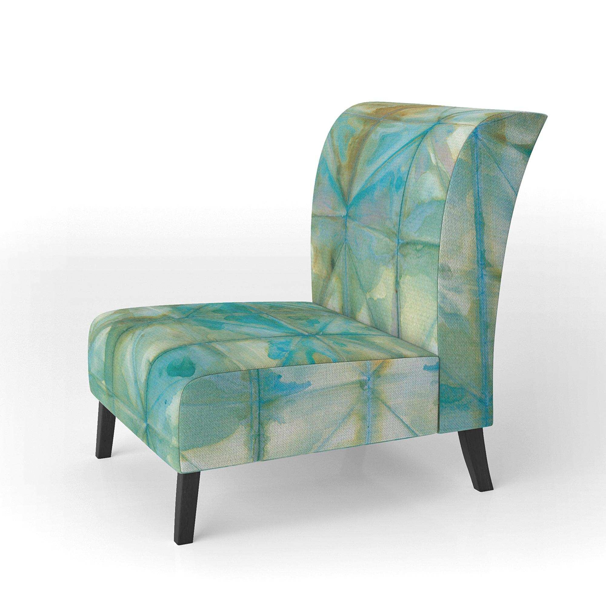 Blue diamonds minimal geometric I Transitional Accent Chair
