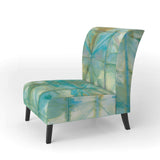 Blue diamonds minimal geometric I Transitional Accent Chair