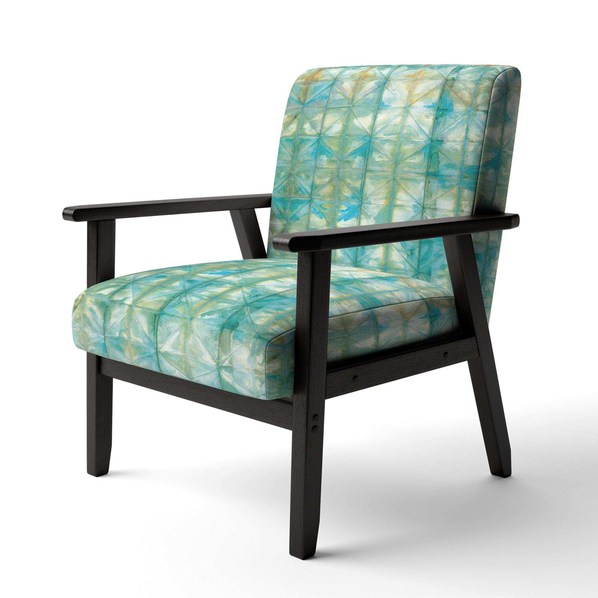 Blue diamonds minimal geometric I Transitional Accent Chair