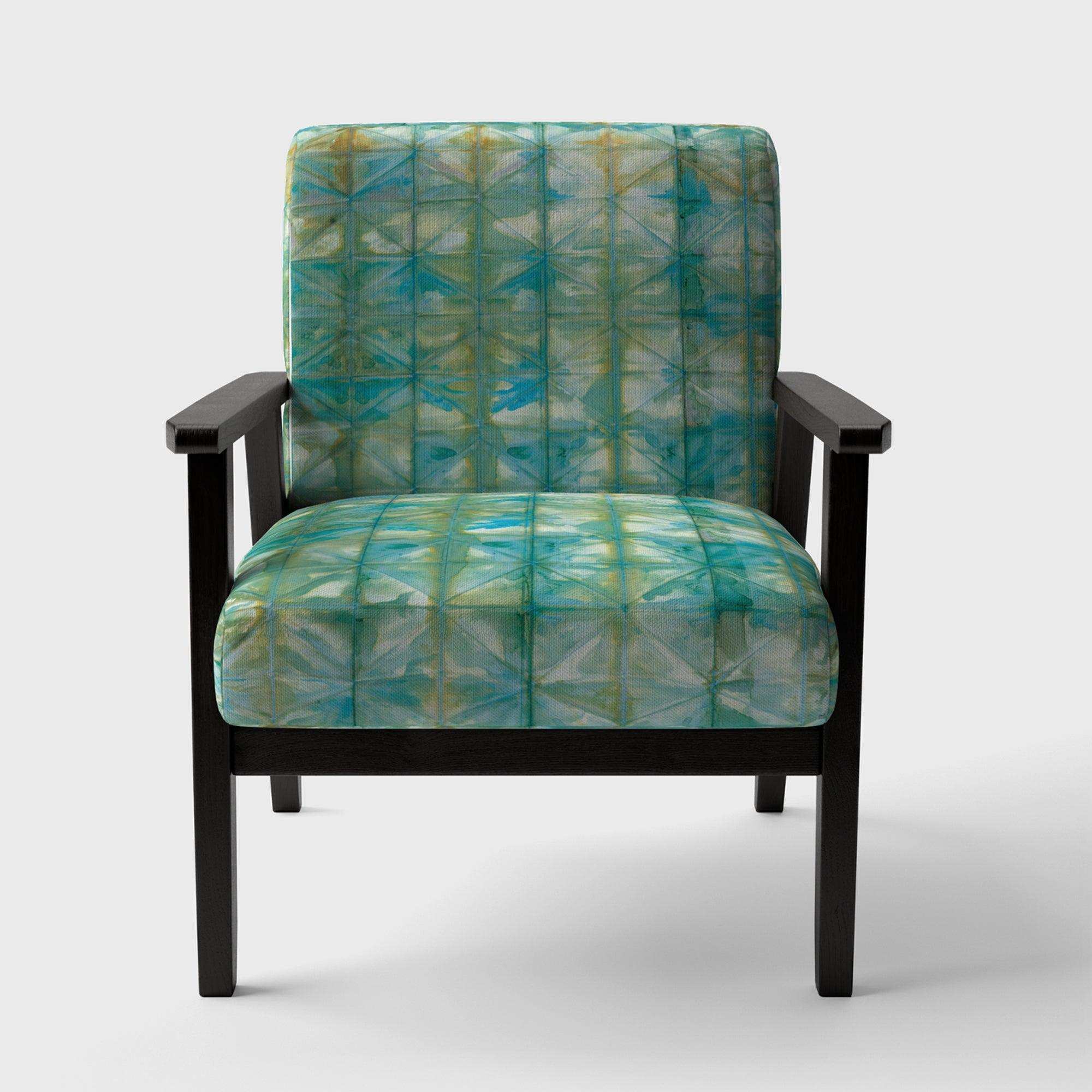 Blue diamonds minimal geometric I Transitional Accent Chair