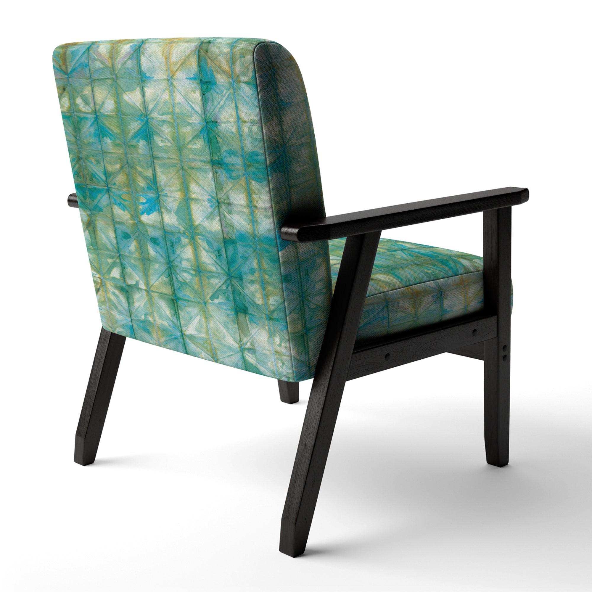 Blue diamonds minimal geometric I Transitional Accent Chair