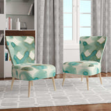 Turquoise Watercolor geometrical I Modern Accent Chair