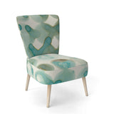 Turquoise Watercolor geometrical I Modern Accent Chair