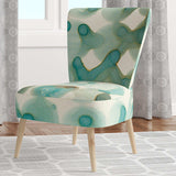 Turquoise Watercolor geometrical I Modern Accent Chair