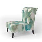 Turquoise Watercolor geometrical I Modern Accent Chair