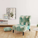 Turquoise Watercolor geometrical I Modern Accent Chair