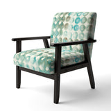 Turquoise Watercolor geometrical I Modern Accent Chair