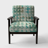 Turquoise Watercolor geometrical I Modern Accent Chair