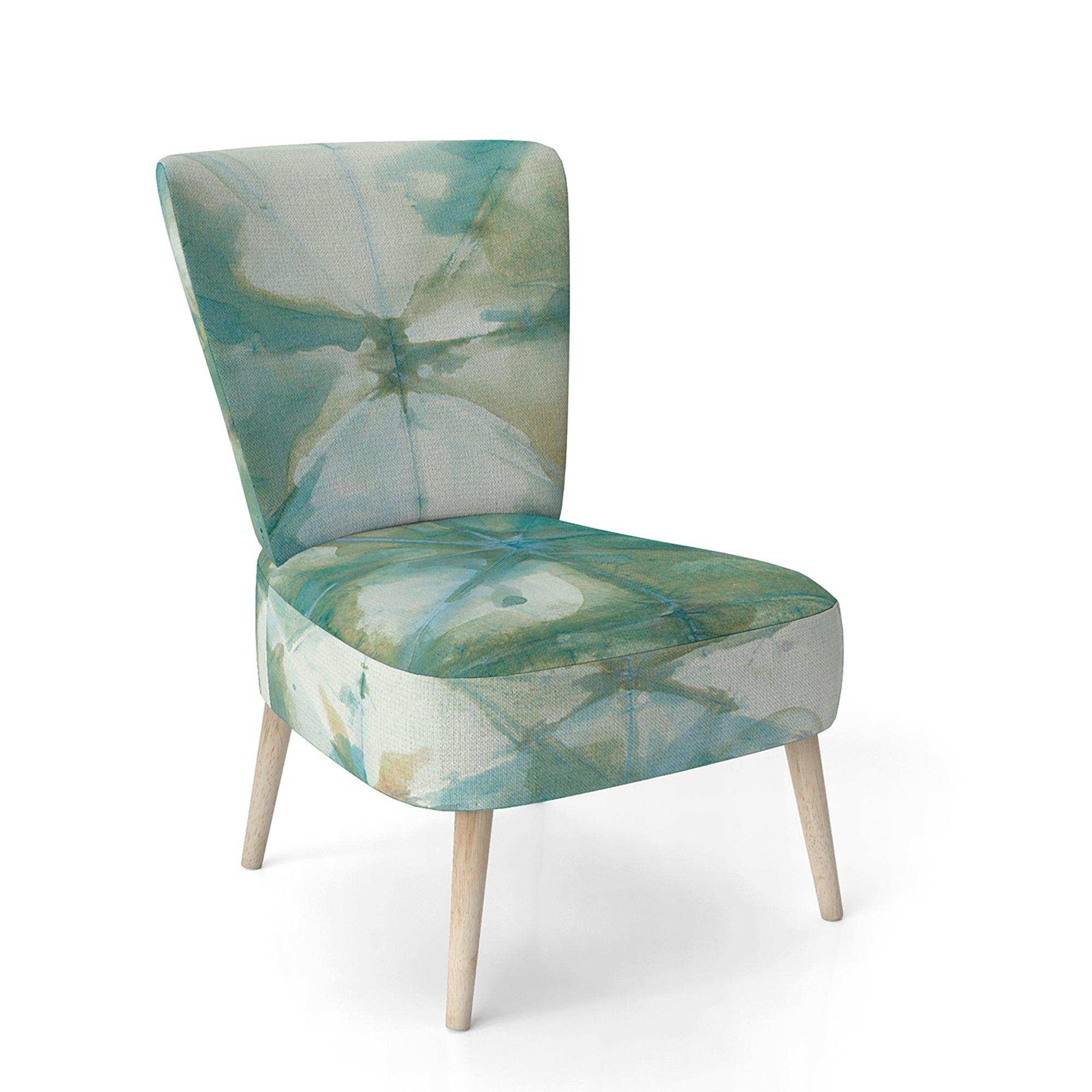 Turquoise Watercolor geometrical III Modern Accent Chair