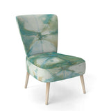 Turquoise Watercolor geometrical III Modern Accent Chair
