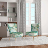 Turquoise Watercolor geometrical III Modern Accent Chair