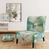 Turquoise Watercolor geometrical III Modern Accent Chair