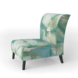 Turquoise Watercolor geometrical III Modern Accent Chair