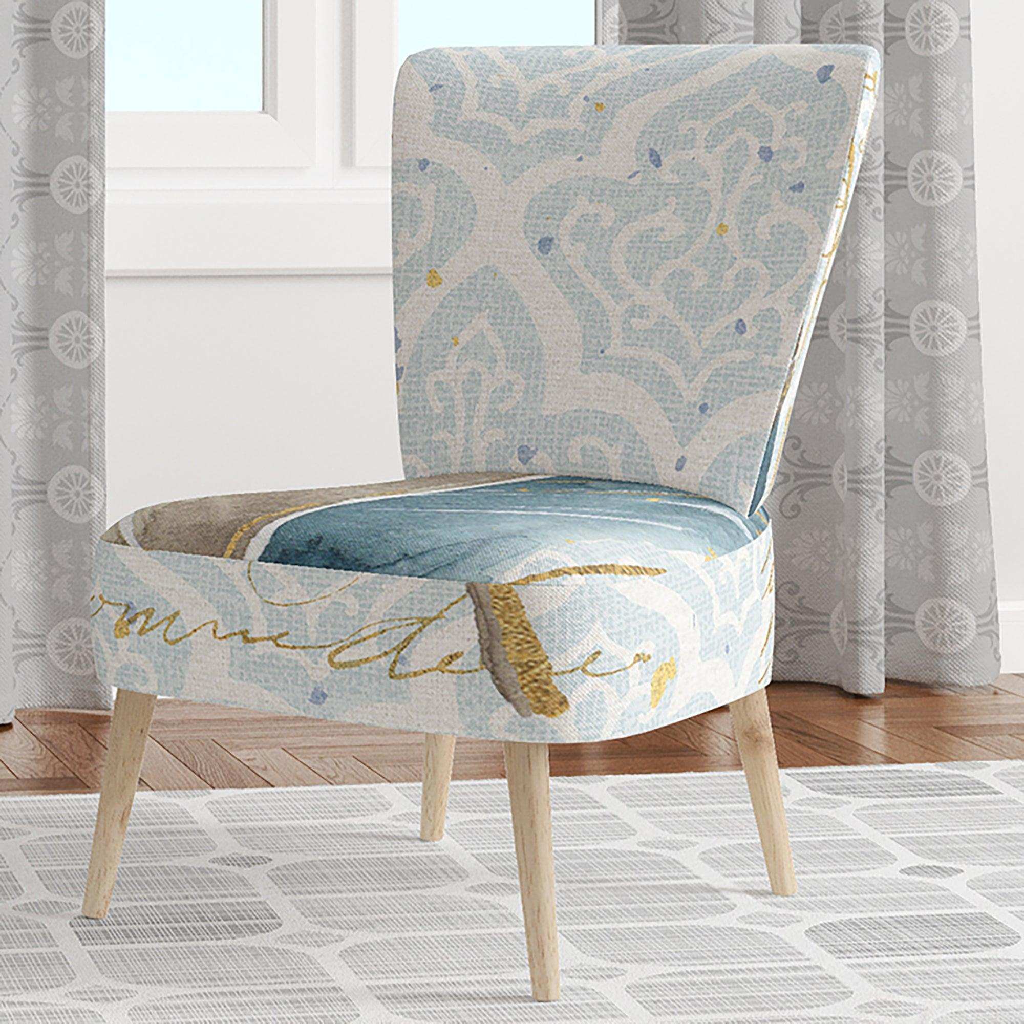 Fields of Gold Watercolor Flower IV Traditional Accent Chair