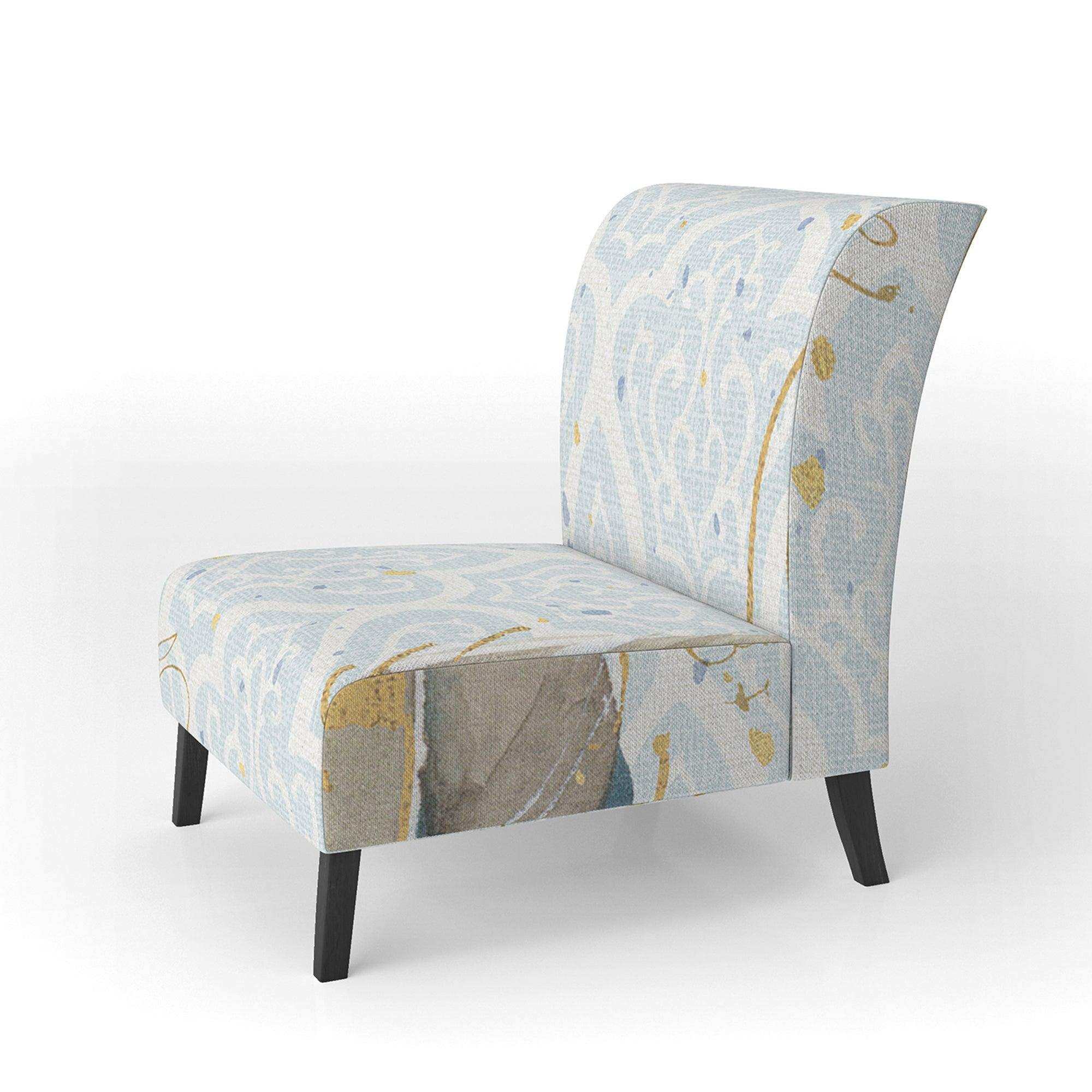 Fields of Gold Watercolor Flower IV Traditional Accent Chair