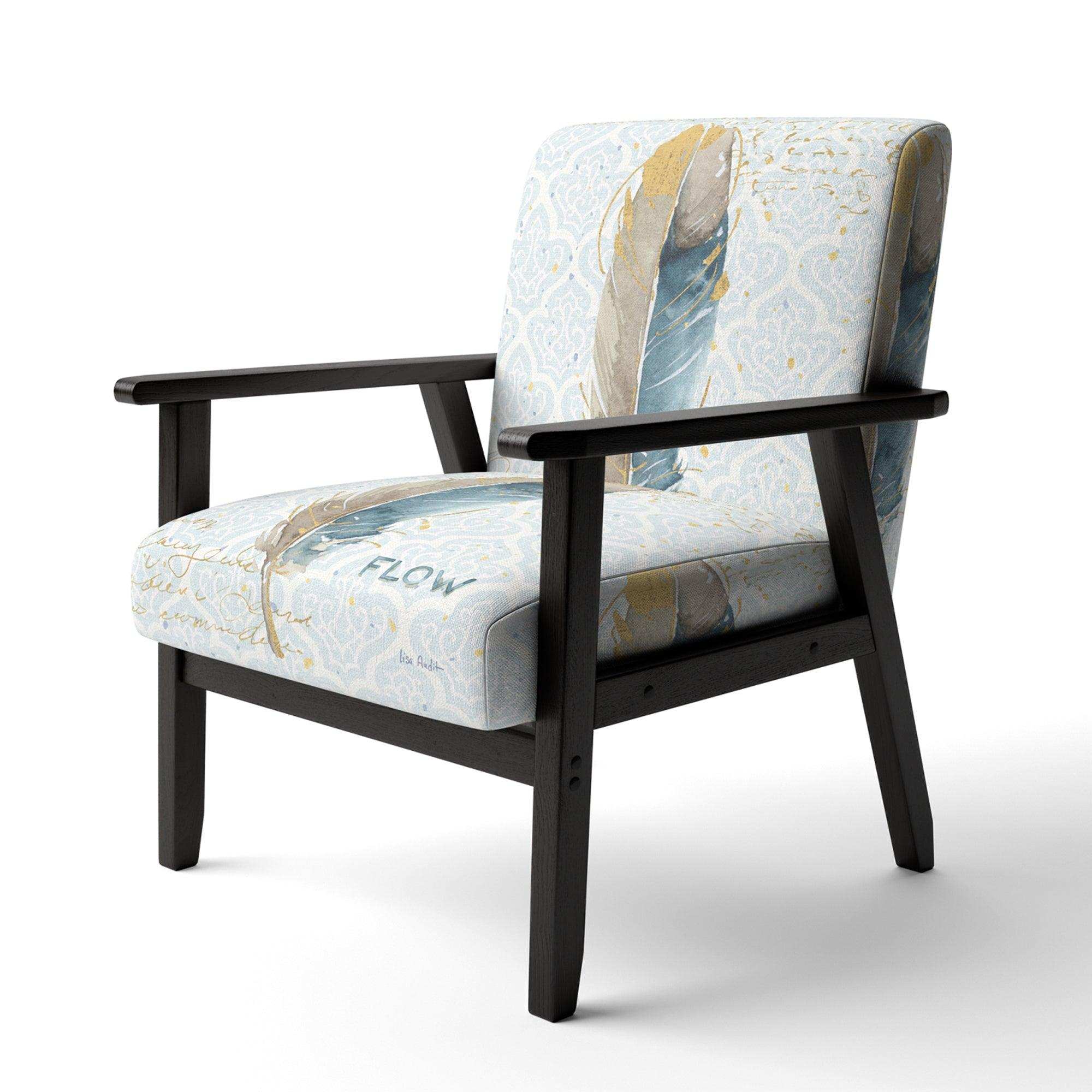 Fields of Gold Watercolor Flower IV Traditional Accent Chair