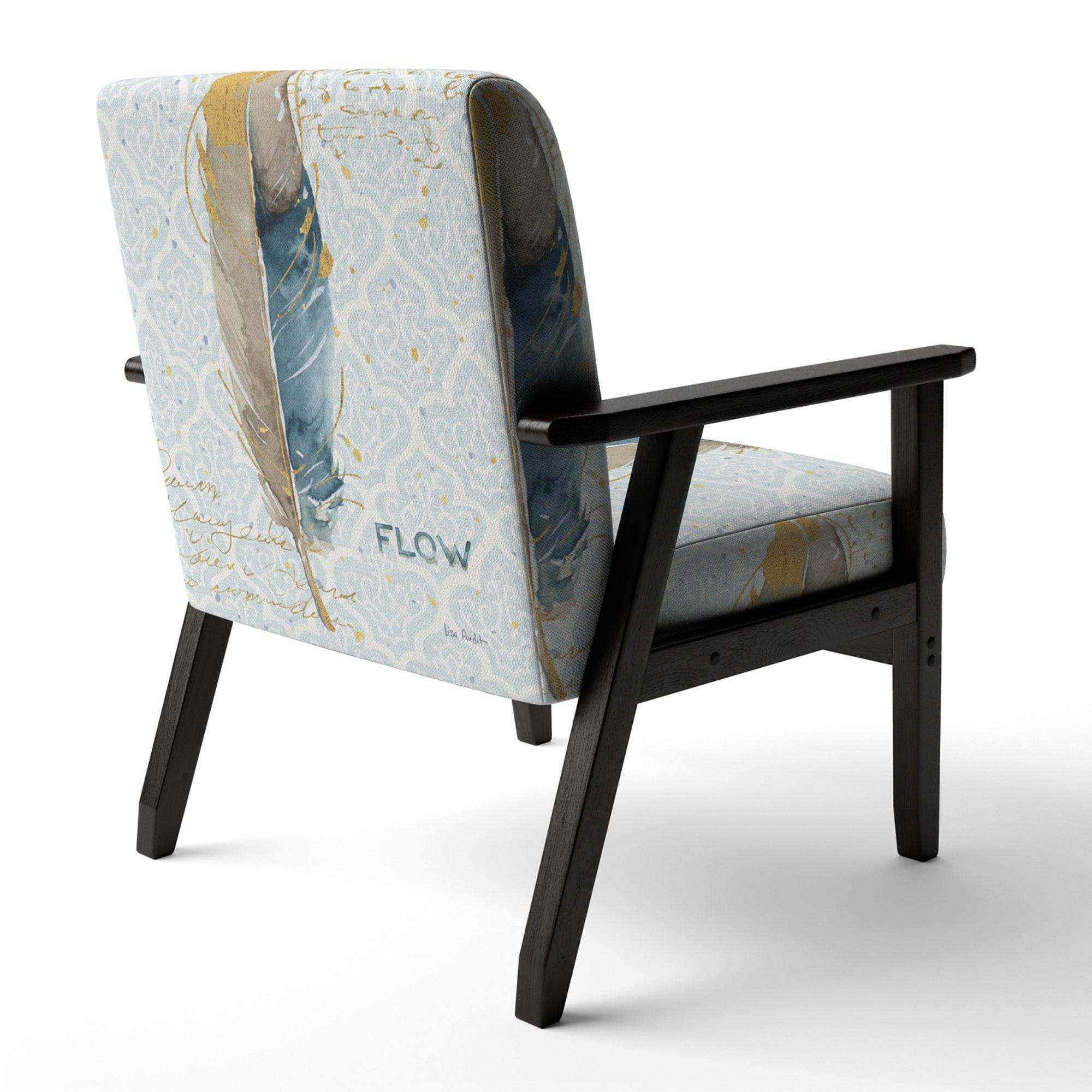 Fields of Gold Watercolor Flower IV Traditional Accent Chair