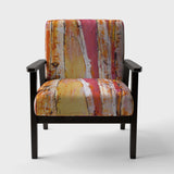 Orange Glam Natural Wood Traditional Accent Chair