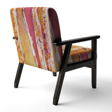 Orange Glam Natural Wood Traditional Accent Chair