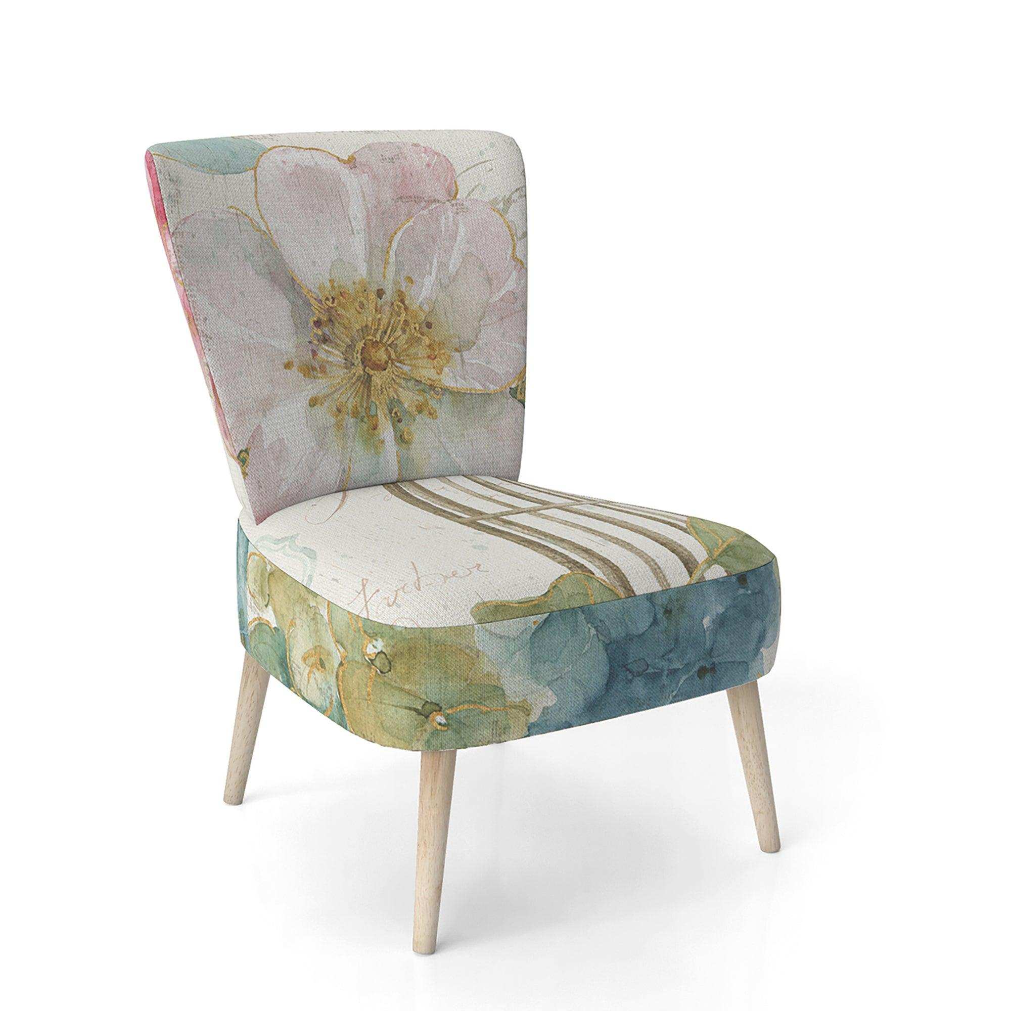 Vintage Floral Birdcage II Traditional Accent Chair